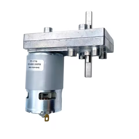 Square DC Reducer Motor TT-775 6V 12V 24V Double-Hollow shaft High Torque Gear Motor DC 3-30V CW CCW