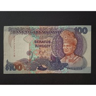 Malaysia Old Banknote RM 100 Jaafar Signed Prefix ZX (United States Banknote Company Printed)