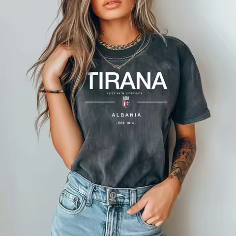 Tirana Comfort Colors T shirt Albania Jersey gifts fans gift