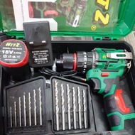 18V Hitz cordless Drill cw 1battery 1charger 1drill & 1set 13pcs drill bit set