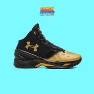 Sepatu Basket Pria Under Armour Curry 2 Unaminous Black Gold 3026283001