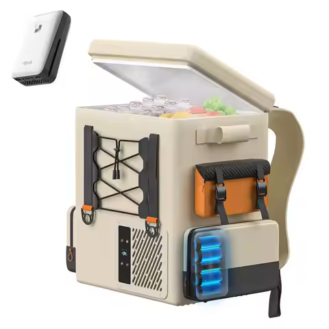 Electric Camping Cooler, Battery Powered Refrigerator, 21QT 20L Portable Fridge 468 Compressor Coole