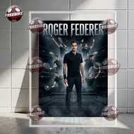 ROGER FEDERER POSTER WITH HIGH QUALITY CRYSTAL GLASS FRAME MODEL 2