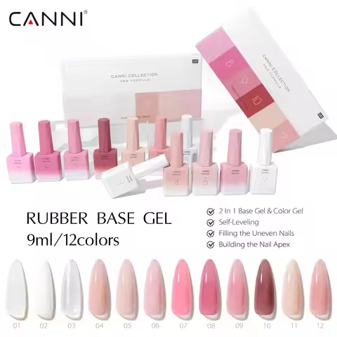 6pcs/kit CANNI Gel Nail Polish TPO FREE Rubber Base Gel UV Construction Gel Nail Semi Transparent Je