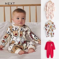 Partially Ready Stock UK NEXT Imported Newborn Baby Male Female Baby Christmas Jumpsuit Pure Cotton 