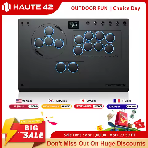 Haute42 X-Move Aluminium Alloy Hitbox Leverless Controller Stickless Fightstick For PC/PS4/PS5 Arcad