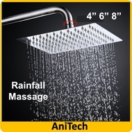 SG Stock Stainless Steel Rainfall Shower Head 360 Degree Showerhead Square Round Set Rain Bathroom