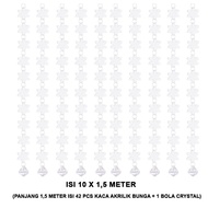 EELIC TMM-BNG1.5M Contents 10 PCS crystal flower shaped beaded curtain decorations 1.5 meters long (