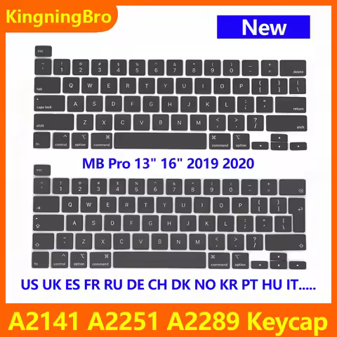 New A2141 A2251 A2289 Keyboard Keys Keycaps For Macbook Pro 13" Keycap Key Cap US UK ES FR RU HU PT 