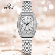 Wrist Watch Watch Cross-Border Light Luxury Gypsophila Fashion Exquisite Wine Barrel Full Diamond En