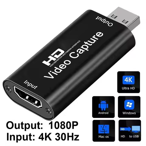 USB 2.0 Video Capture Card 1080P USB 2.0 Capturer USB 2.0 Grabber Recorder Game Audio 2.0 Game Grabb