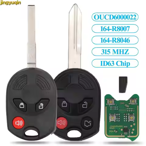 Jingyuqin 3/4B Car Key Remote Control 315/433MHZ ID63 80bit For Ford C-Max Edge Escape Focus Lincoln