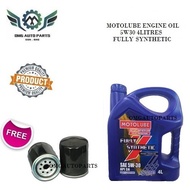【MOTOLUBE】SAE 5W30 SN ENGINE OIL 4L (FULLY SYNTHETIC) *FREE OIL FILTER*