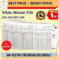 White Minute File AM435 -50'S / Hard Art Card / White Card File / Minute File / Kraft Paper File / W