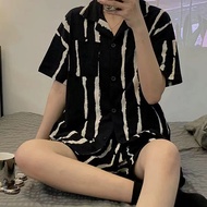 CCY_shop 802D ชุดนอนคอปกแขนสั้นขาสั้นผ้านิ่มใส่สบาย มีหลายแบบให้เลือก ราคาไม่แพง (สินค้าพร้อมส่ง)