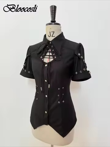 Gazing Galactic~Ouji Lolita Blouse With Chest Cutout & Lace-Up PRE ORDER / 2 months