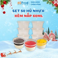 Set of 50 Plastic Jars with lids 60ml for Panna Cotta - 6SFOOD