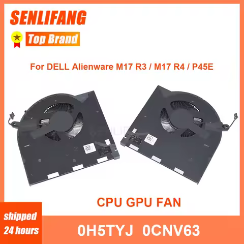0H5TYJ 0CNV63 New CPU GPU Cooling Fan For DELL Alienware M17 R3 / M17 R4 / P45E Laptop Cooler DC12V 