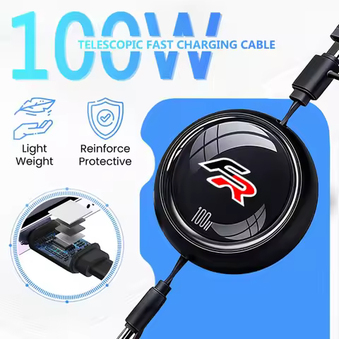 Premium 3-in-1 Fast Charging Cable With LED Display Car Charger For Seat Leon 5f Ibiza 6l 6j Leon 1p