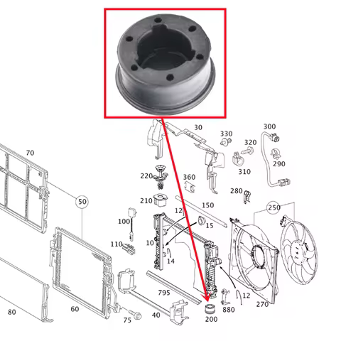 A2115040212 Radiator Mount For Mercedes Benz W211 E200 E220 E240 E250 E270 E280 E300 E320 E350 W221 