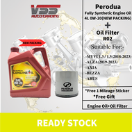 Perodua engine oil 0w20 Fully Synthetic (4L) +Perodua Bezza Oil filter