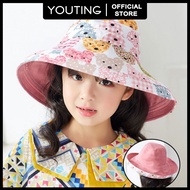 [YOUTING] kids revisable Beach Sun Hat UV UPF50 Travel Foldable Brim Summer UV Hat