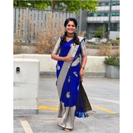 New Arrivals Blue Soft Lichi Silk Saree