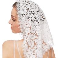 Women's Short Mantilla Veils Catholic Small Chapel Veil Head Coverings for Church Bride
