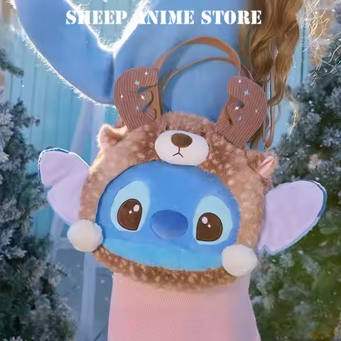 2025 Genuine Disney Plush Backpack Cartoon Stitch CookieAnn Dale Winnie Handbag Shoulder Bag Childre