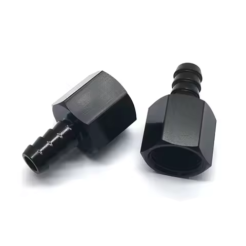Black Straight Aluminum AN6 AN8 AN10 female Flare to 3/8 1/2 Barb Push Hose Barb Fitting Adapter oil