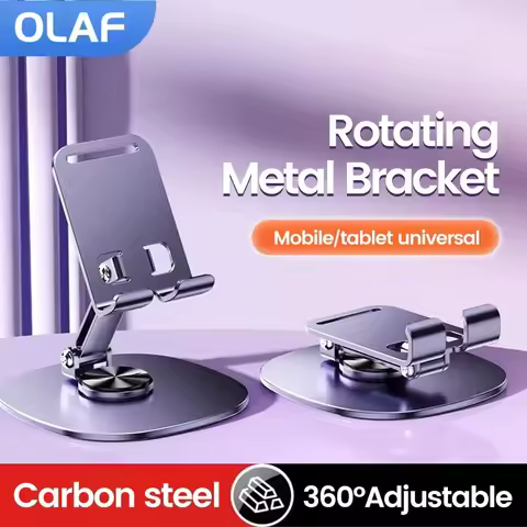 Olaf Universal 360 Rotation Mobile Phone Holder Metal Foldable Bracket Phone Holder Desk Stand For M
