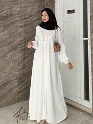 KV.GROSIR Dress Gamis ZAHRA Crinkle Airflow Bordir Premium Terbaru | Dress Wanita Polos Mix Bordir B
