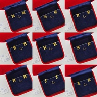 916 Gold Alphabet Ear Ring / Emas 916 Alphabet Subang / 916黄金英文字母耳环 <后耳钩>