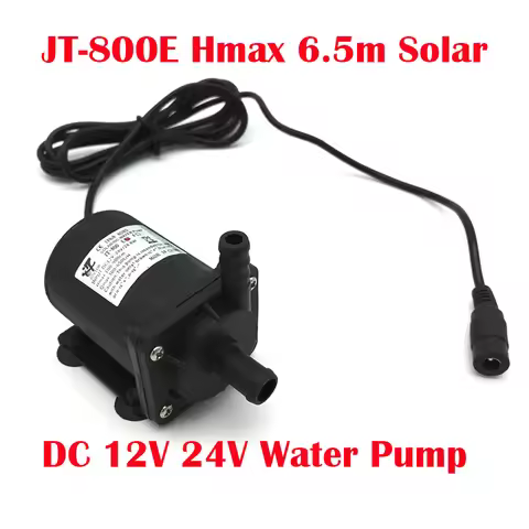 JT-800E Hmax 6.5m Solar DC 12V 24V Water Pump Mini Plastic Gear Pump 5.5*2.1 DC Water Proof Connecto