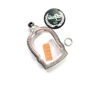 Stainless Steel Buddha Amulet Frame Can Hold Coins And To Sit On A Tray Size 2.8x4.2 Cm (+-Not More 
