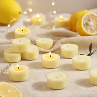 Scented Tea Lights Candles, Lemon Zest, 8 Pack – Soft Yellow Scented Tealight Candles – 100% Palm Wa