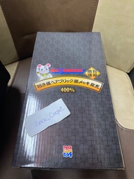 招財貓 bearbrick 400% 銀 發光