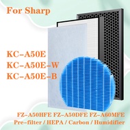 For Sharp air purifier KC-A50E-W KC-A50E-B KC-A50E KCA50E KCA50EW KCA50EB FZ-A50HFE FZ-A50DFE FZ-A60MFE Replacement HEPA Filter Activated Carbon Filter and Humidifier filter