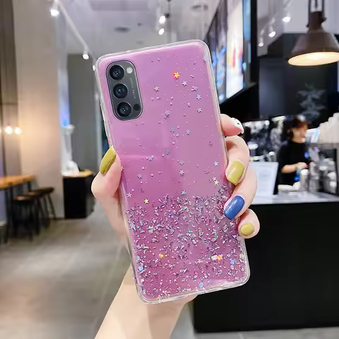 Luxury Bling Glitter Silicone Phone Case For Oppo Reno A17 A57 A77 A54 A74 A96 A78 A72 A58 A98 A94 U