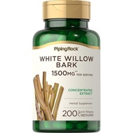 Kapsul Piping Rock White Willow Bark 1500mg |       200 Unit |       Ekstrak Pekat |       Suplemen 