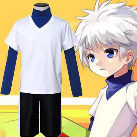 Anime HUNTER×HUNTER Killua Zoldyck Cosplay Costume Hunter × X Hantaa Kirua Zaoldyeck T shirt Full Se