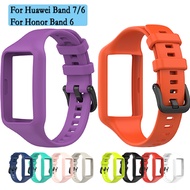 Strap For Honor Band 6 Silicone Sport Watchband Black Steel Buckle Wristband For Huawei 7/6 With Wat