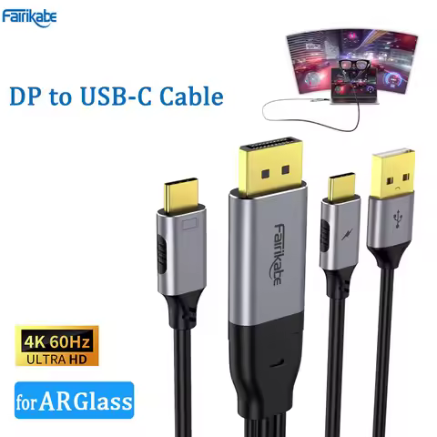 4K60Hz DP Cable to TypeC with PD Displayport to C USB Adapter for Nreal Xreal RayNeo Huawei ARGlass 