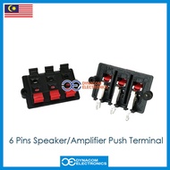 6 Pins 1PC Speaker Box Push Terminal Amplifier Terminal [Terminal Tekan Kotak Speaker Box Terminal A