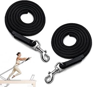Pilates Reformer Replacement Ropes (2 Pack), 110”Extra Long 8mm Nylon Rope with Stainless Steel Snap