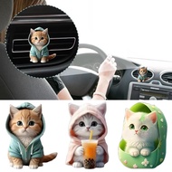 Cute Flat Cartoon Kitten Aromatherapy Clip Cat Shape Material Tablets Solid Interior Car Car B4u6