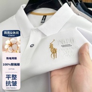 Boys Short-Sleeved Sweatshirt Polo Shirt Men 100% Cotton Middle-Aged Breathable Quick-Drying Men's H