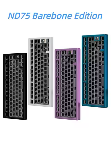 Chilkey ND75 Keyboard Barebone Kit, Aluminium Wireless Mechanical Custom Gaming Keyboards Barebone E