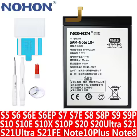 NOHON Battery for Samsung Note Battery Note8 Note9 Note10 Note10Plus Note10LITE Note20 Note20Ultra f