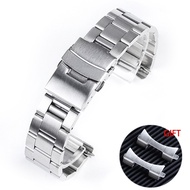 20 22mm Arc Watchband Solid Stainless Steel Oyster Bracelet for Seiko SKX007 SKX009 Curved End Metal Strap for Rolex   Accessories